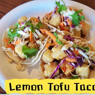 Lemon Sesame Tofu Tacos