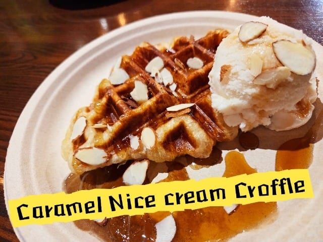 Caramel Nice Cream Croffle.
